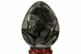 Septarian Dragon Egg Geode - Black Crystals #134636-2